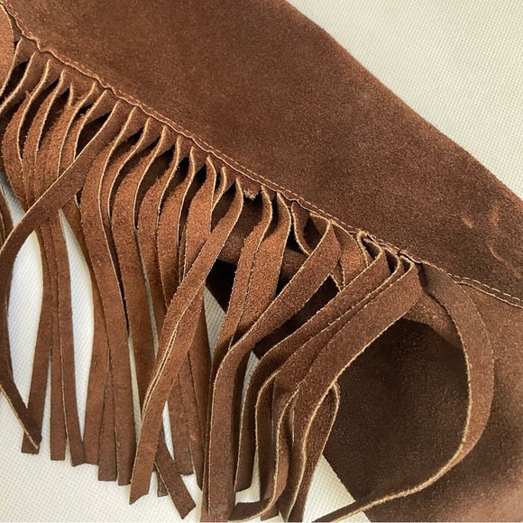 Womens Vintage Genuine Leather Fringe Western Brown Cowgirl Button Up Jacket - Picture 15 of 16